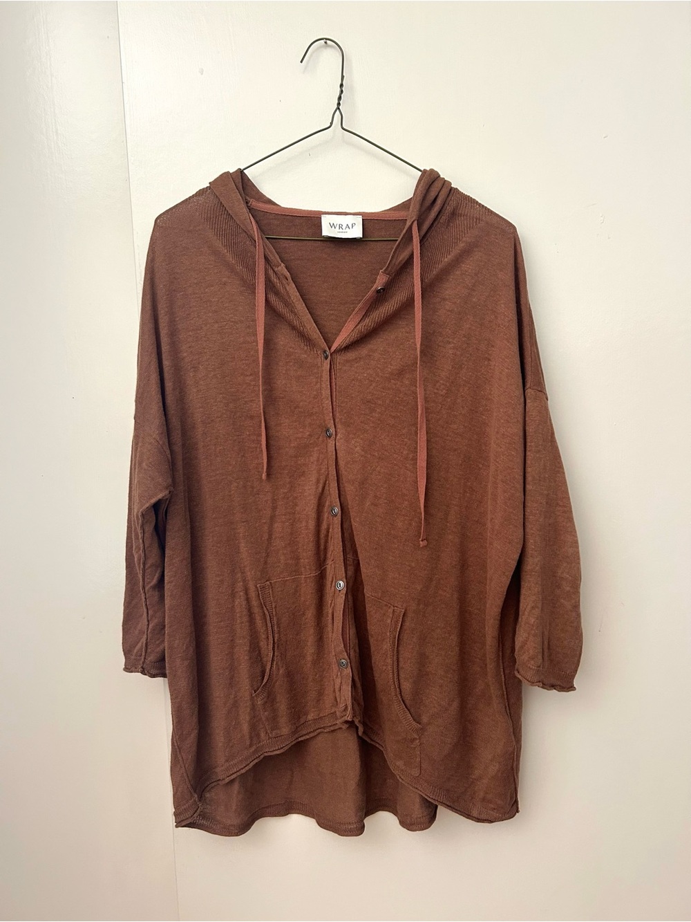 Wrap London 100% Linen Hooded Cardigan